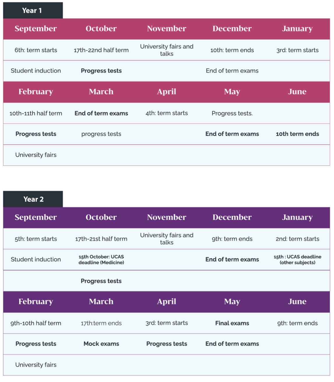 IGCSE timetable